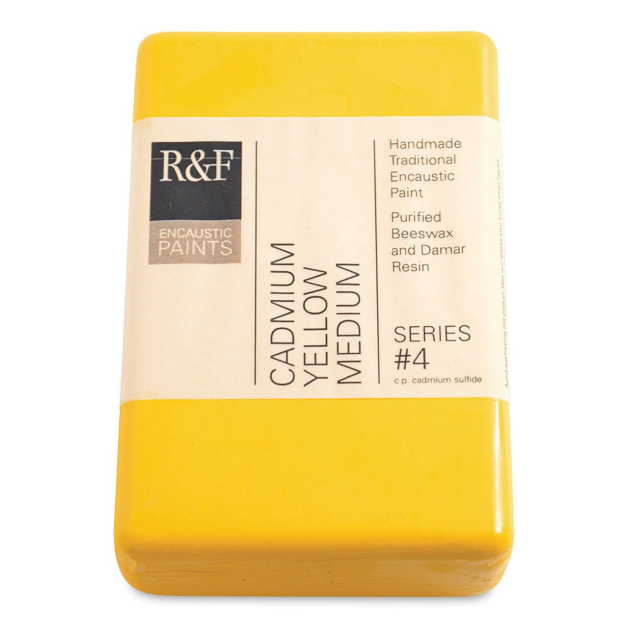 R&F Encaustic Paint Block - Cadmium Yellow Medium, 333 ml block